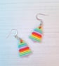 Rainbow Christmas tree earrings, choose your style - Image 3