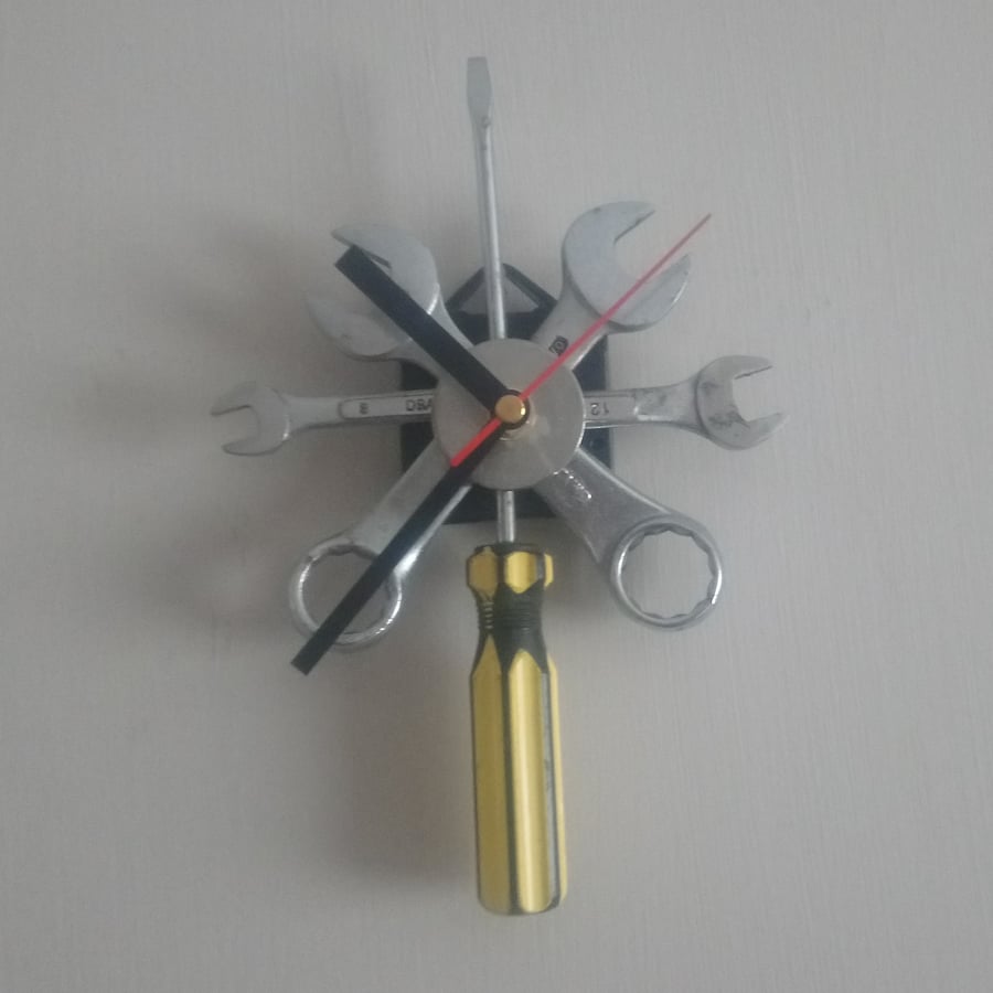 Reclaimed Screwdriver and Spanner Wall Clock
