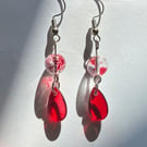 Beautiful red drop earrings 