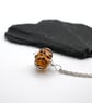Leopard print lampwork glass pendant necklace