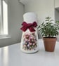 Floral Display Decoupaged Glass Vase