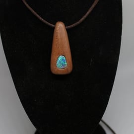 Australian Opal and Pearwood Pendant