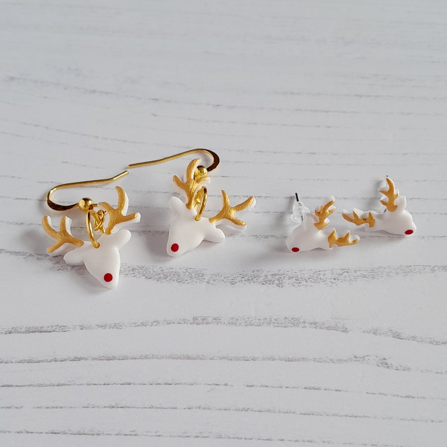 Christmas reindeer earrings, choose your style