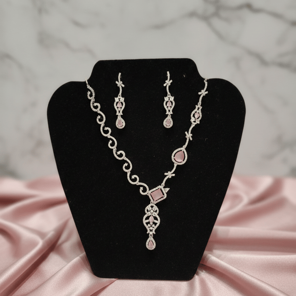 Pink and Silver Jewellery Set 