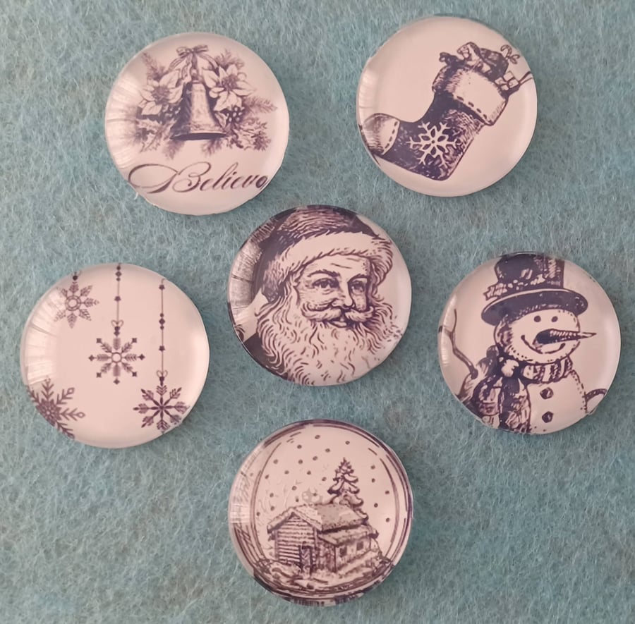 Vintage Christmas Fridge Magnets
