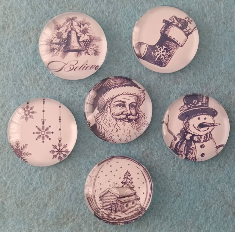 Vintage Christmas Fridge Magnets