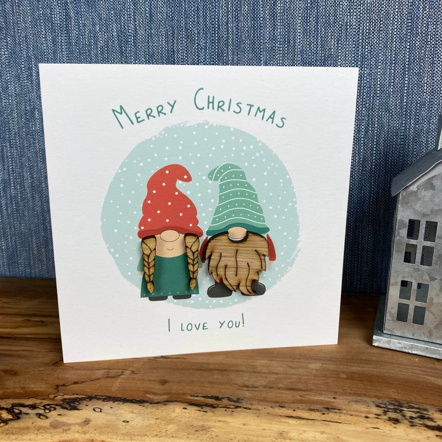 Gonk Christmas Card, I Love You Card , Couples Christmas Card