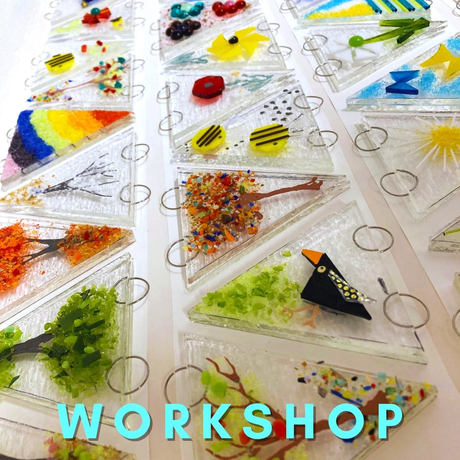 WORKSHOP Sunday 12th May 2024 10am - 12pm - Fused Glass Bunting