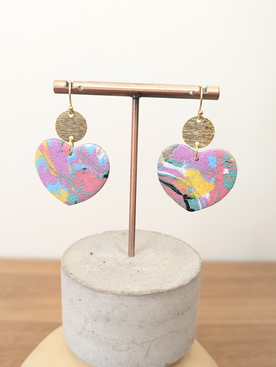 Spring lilac heart dangles