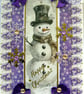 Hand Crafted Decoupage Chistmas Card - Happy Christmas (3200) Snowman