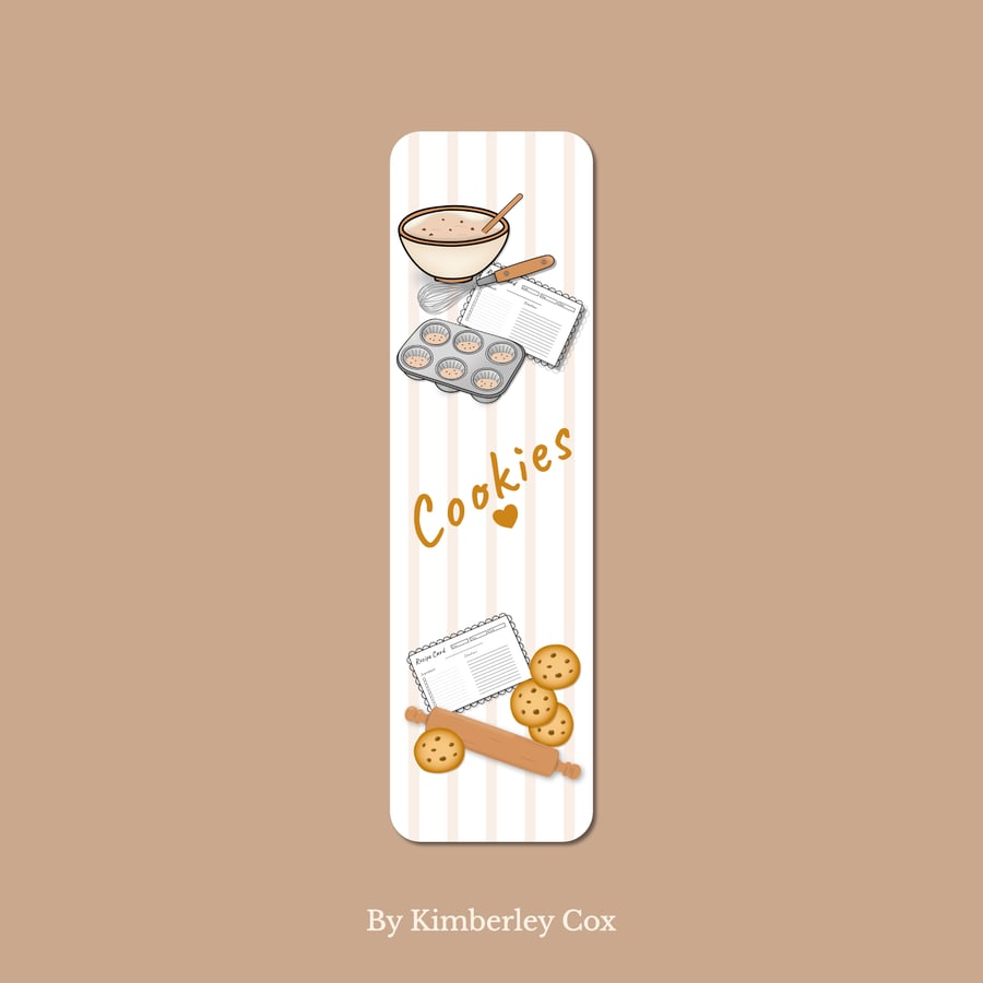 Cookies Bookmark - Cardstock Page Marker - Baking Theme Reading Accessory