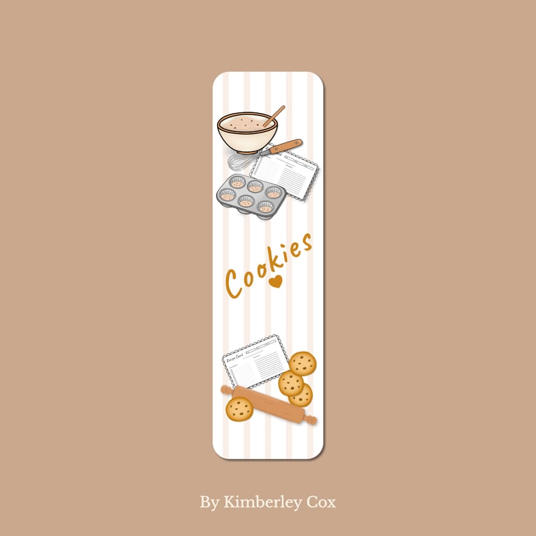 Cookies Bookmark - Cardstock Page Marker - Baking Theme Reading Accessory
