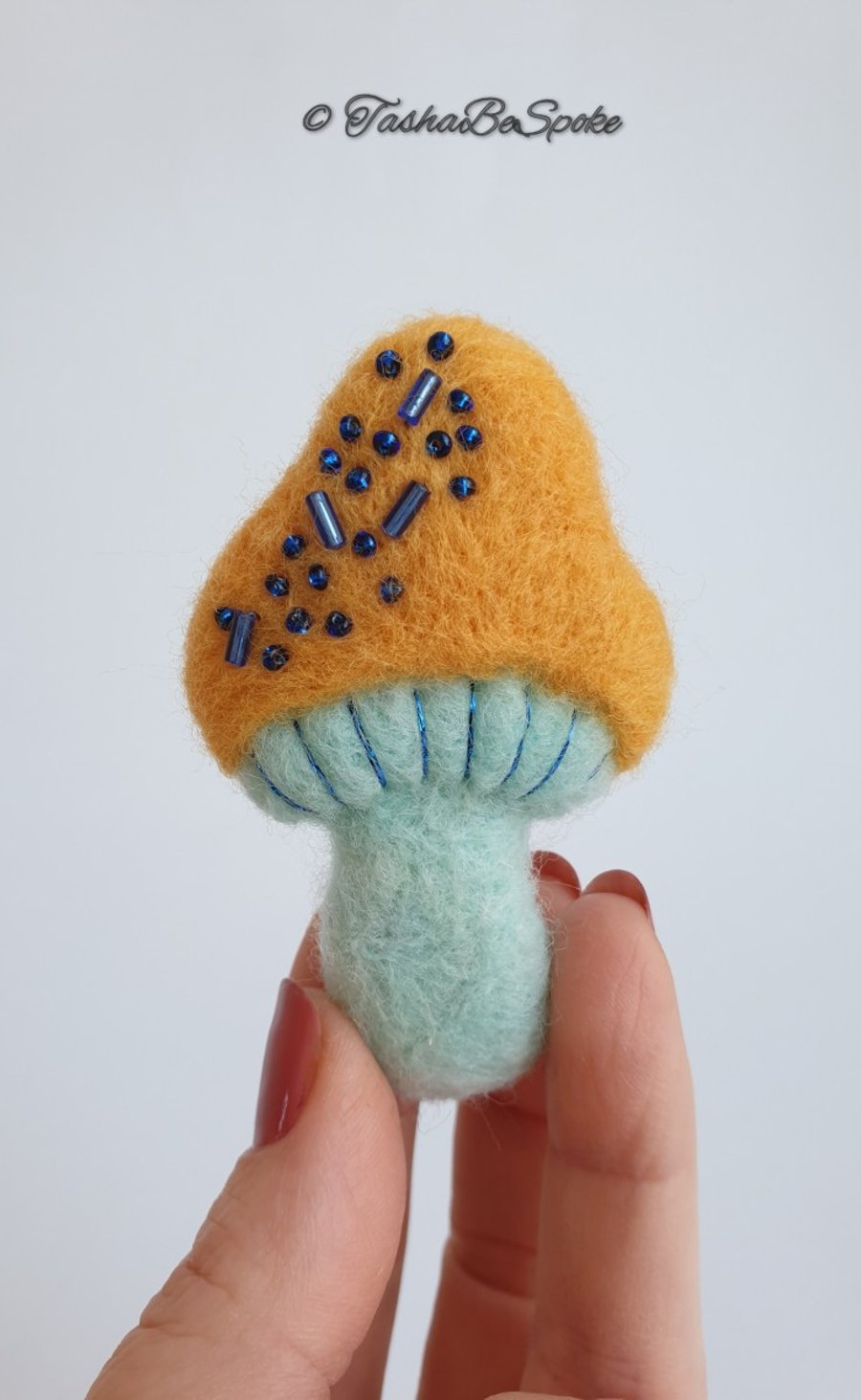 Felted brooch, Mushroom wool brooch, Textile jewelry, Gift for her