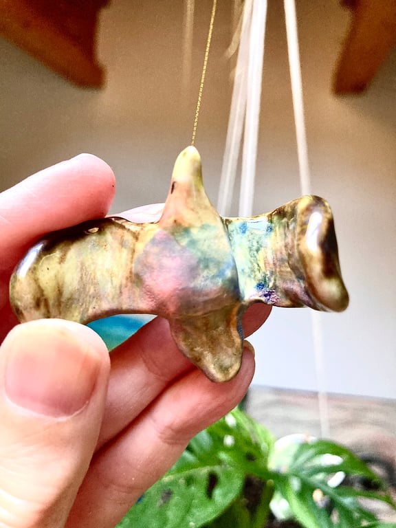 Hanging ceramic golden eagle