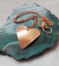 Large Copper Heart Pendant Copper Chain - Image 1
