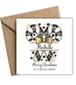 Leopard Print Candy Cane Merry Christmas Card