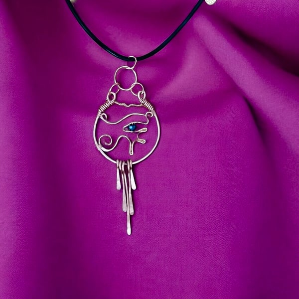 Solid Copper Eye of Horus Necklace - Egyptian, Festival, Gift Idea