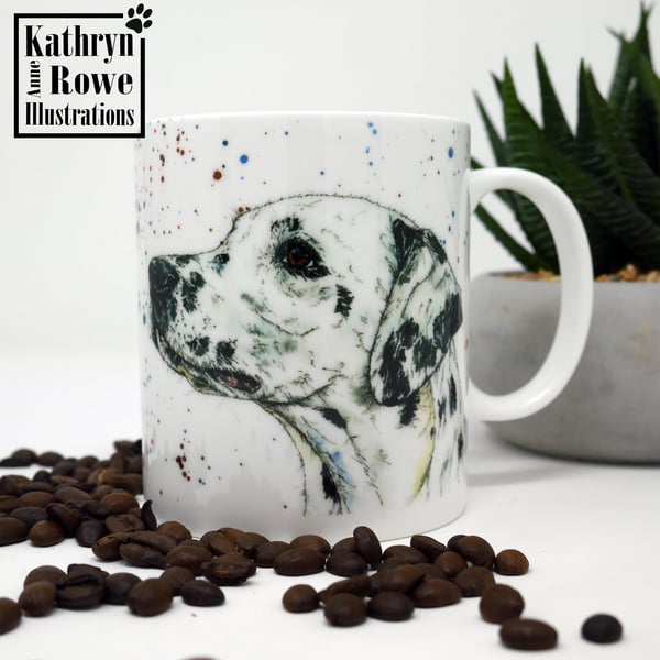 Dalmatian, Bone China Mug, Dalmatian Mug, Dalmatian Gift, Spotty Dog, Dog Lover,