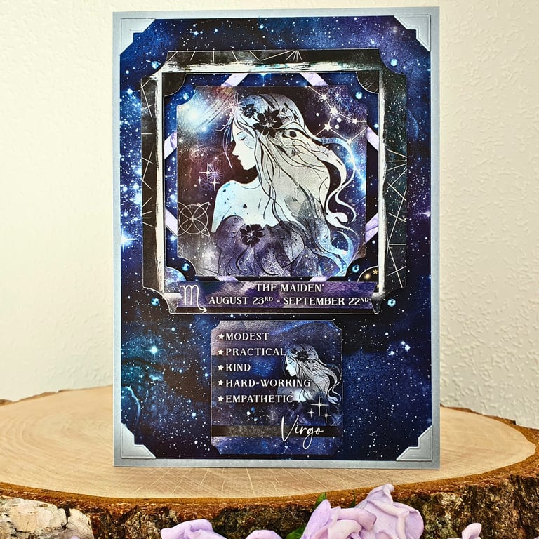 Virgo Zodiac Star Sign Card, August - September Birth Sign, Astrological Sign