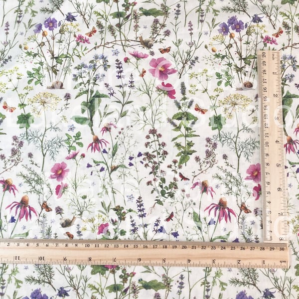 Wild Flowers Acufactum cotton quilt fabric from quarter metre