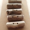 Five driftwood toggle buttons