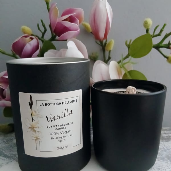 Vanilla Scented Candle Handmade Vegan Friendly 