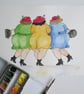 Best friends together original watercolor painting  - Image 3