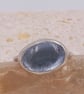 Handmade Silver Bezel Ring with Oval Synthetic Aqua Spinel : Size J - Image 6