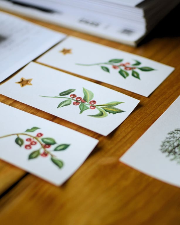 Set of 4 Christmas gift tags