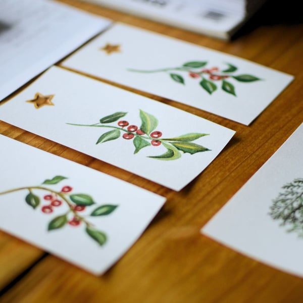 Set of 4 Christmas gift tags