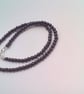 Black Crystal Cross Pendant on a Black Beaded Necklace, Black Necklace - Image 3
