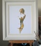 Nude woman standing original watercolour painting - Image 5