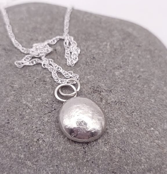Sterling Silver Pebble Pendant.