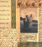 Original Paper & Fabric Collage on Wood Panel, 14.8cms, Free UK Postage (198) - Image 4
