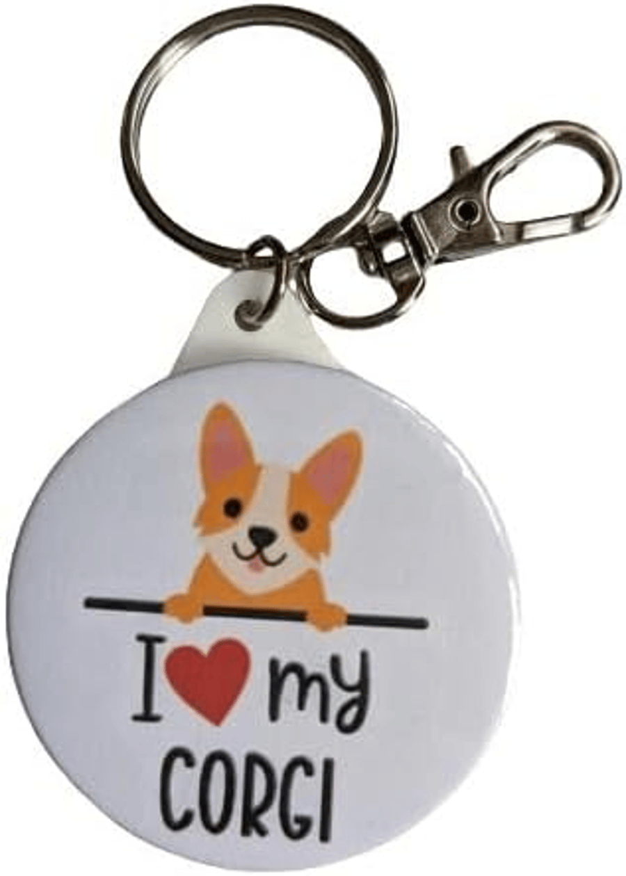 I Love My  Corgi Dog Keyring 