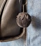 Black velvet Strawberry handbag charm, keyring  - Image 4