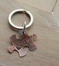 You Complete Me Copper Hand Stamped Jigsaw Keyring - Image 2