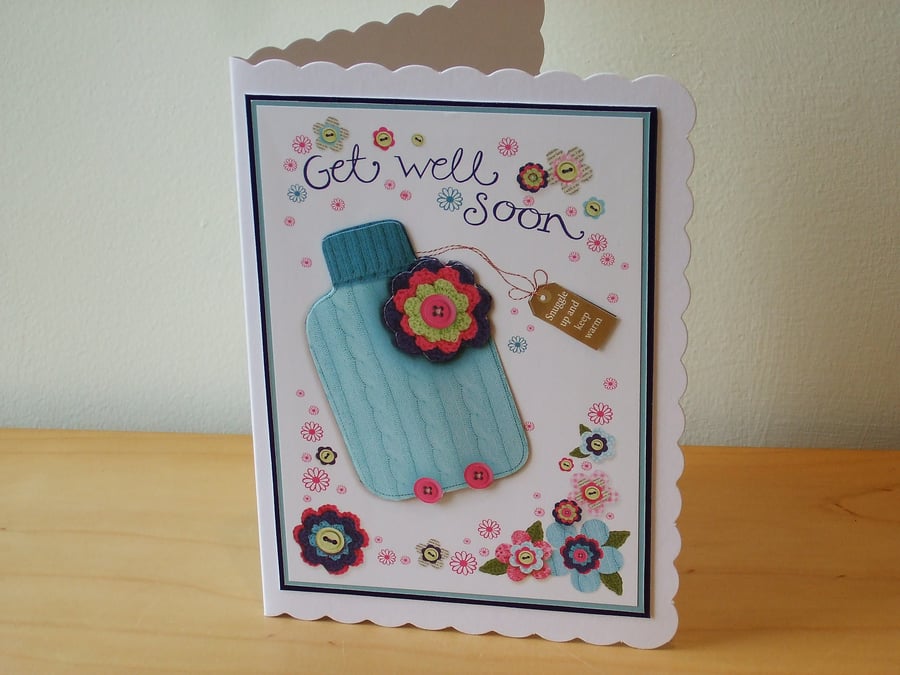 Get Well Soon Card, Hot Water Bottle  (434)