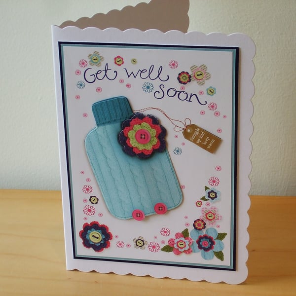 Get Well Soon Card, Hot Water Bottle  (434)
