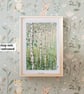 Birch Woodland original artwork, small landscape drawing - Image 7