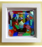 Patchwork Abstract Fused Glass Picture Box Framed - Image 4
