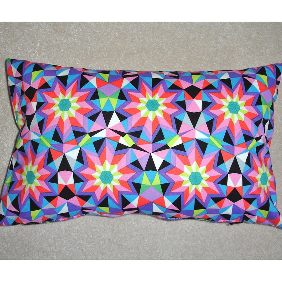 Kaleidoscope Travel Pillow Cover Pink Tempur SMALL 16"x10" 16x10 40x26cm