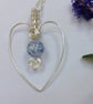 Silver Plated and Lilac Heart Necklace - Image 5