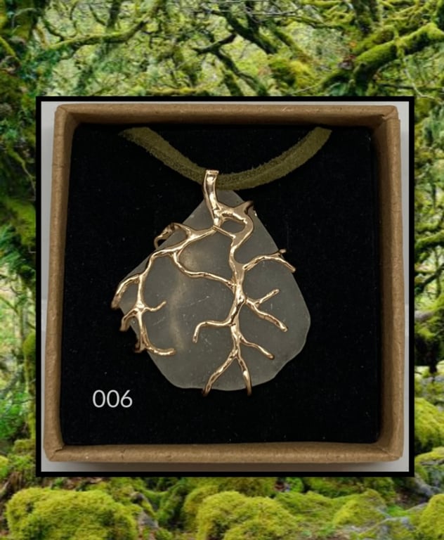 Forest sea glass necklace