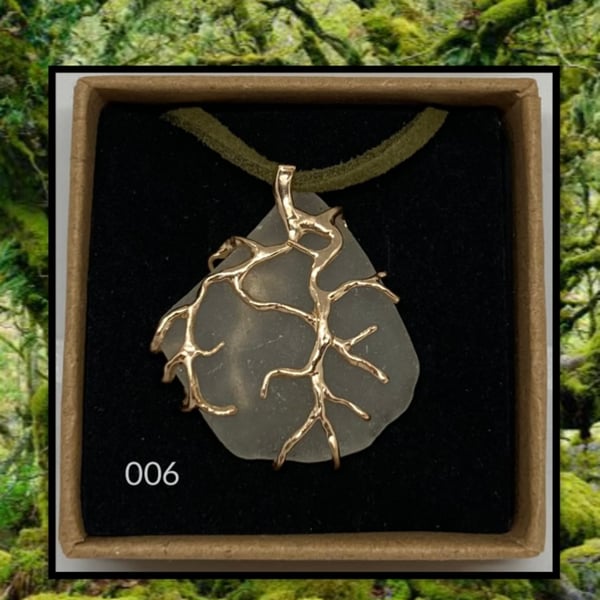 Forest sea glass necklace