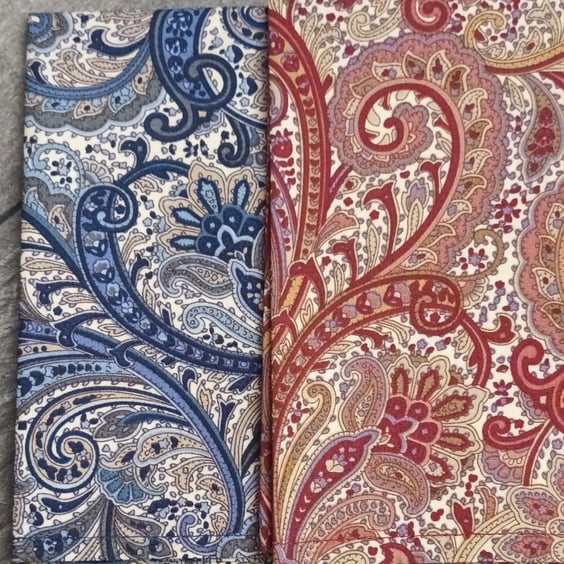 Pair Of Men's Paisley Handkerchiefs, Red And Blue With Free Delivery.