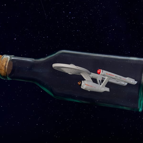 Ship in a bottle print