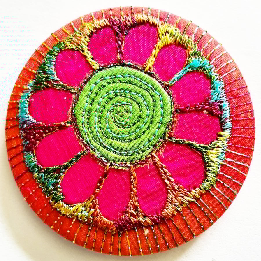 Flower Pocket Mirror 58mm Fabric Pocket Mirror Handbag Accessory