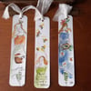 Set of three. Hand drawn book marks