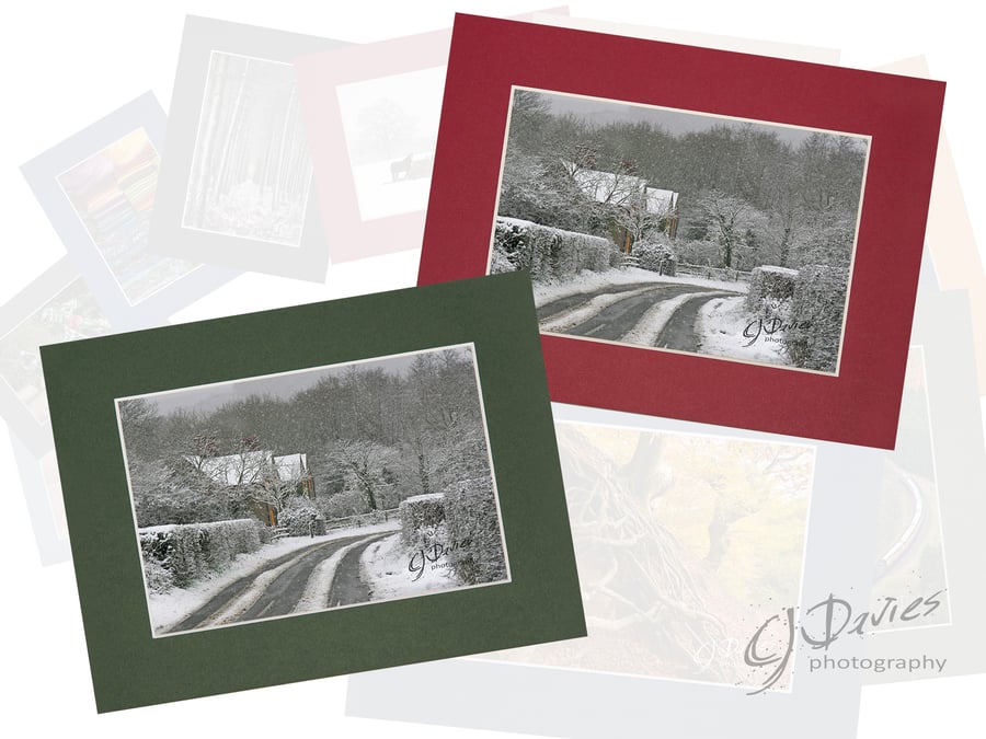 CJ088 - Christmas card: West Sussex lane in the snow
